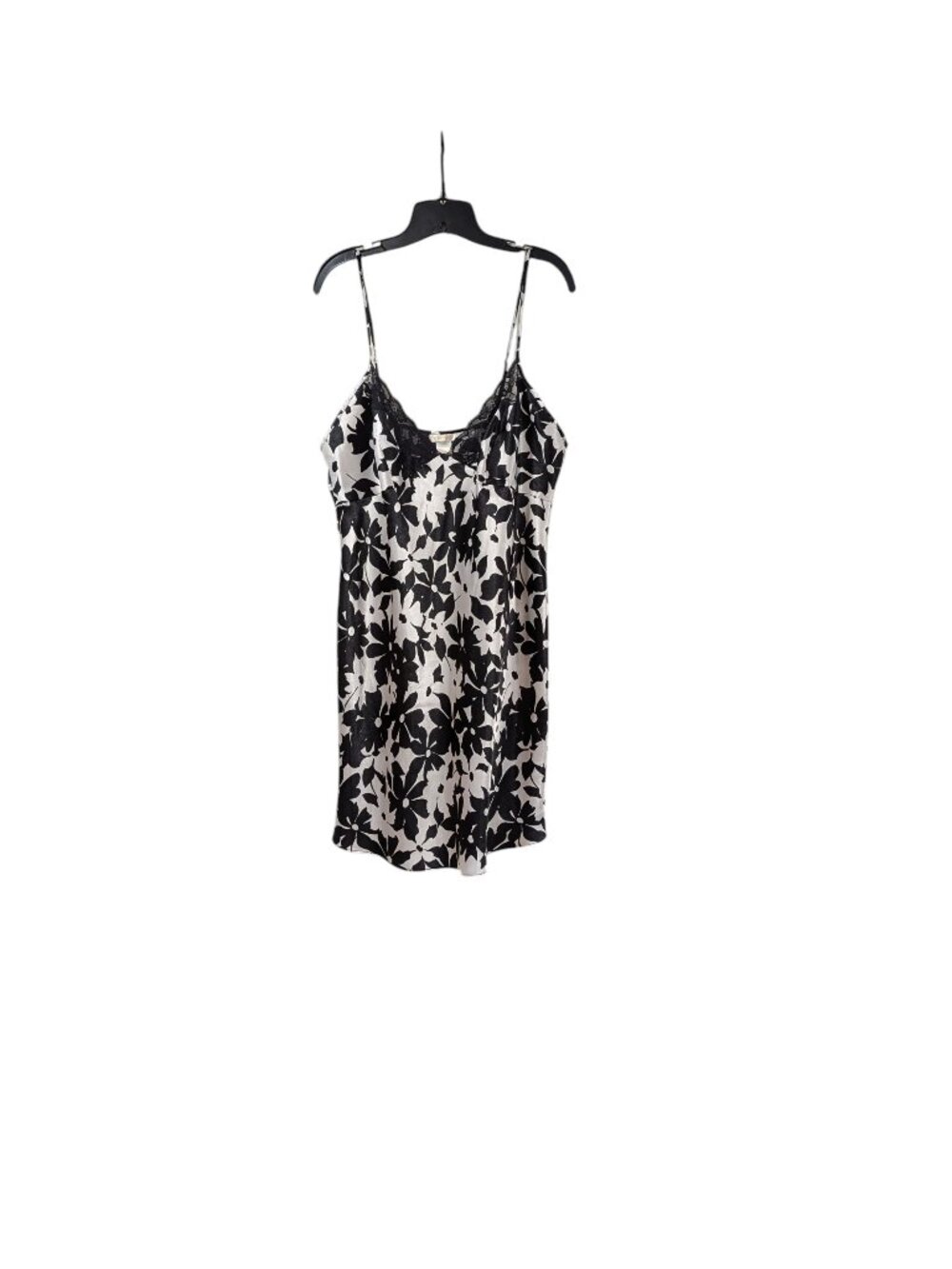 Ashley Stewart Black White Floral Lace Nightgown Chemise Elegant Romantic Sz XL